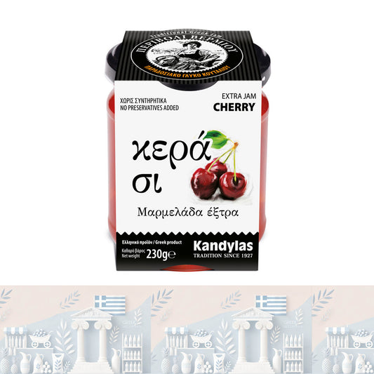 Griechische Kirschmarmelade – 100% Naturrein, 230gr "Kandylas"