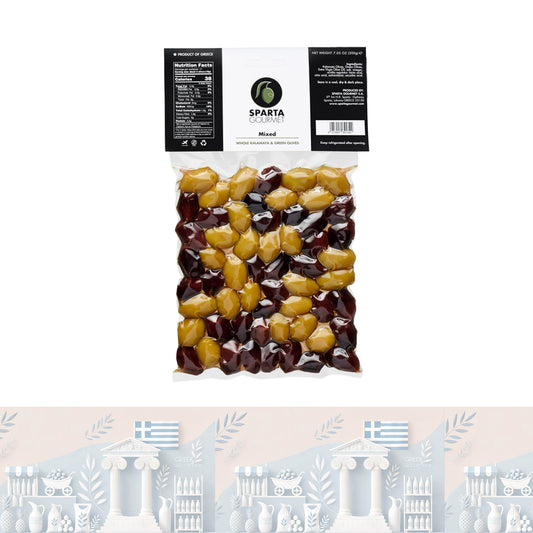 Kalamata & Grüne Oliven 🇬🇷 (Ganz, 200g) ∣ grüne delikatessen