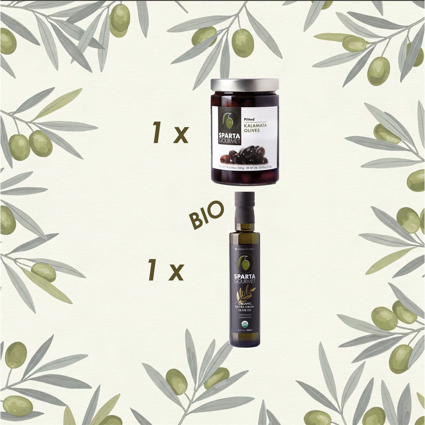 Grüne Delikatessen – Greek Simplicity Geschenkbox | Bio Olivenöl & Kalamata Oliven aus Sparta