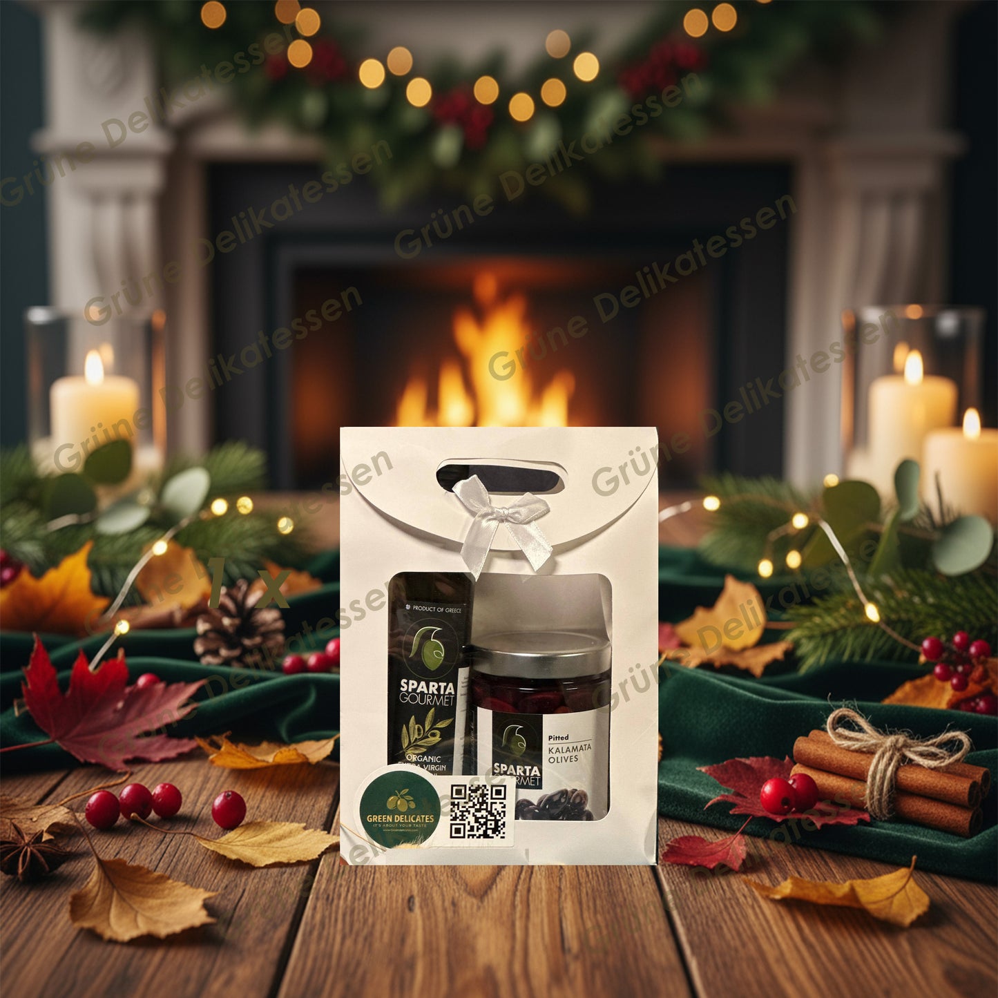 Grüne Delikatessen – Greek Simplicity Geschenkbox | Bio Olivenöl & Kalamata Oliven aus Sparta