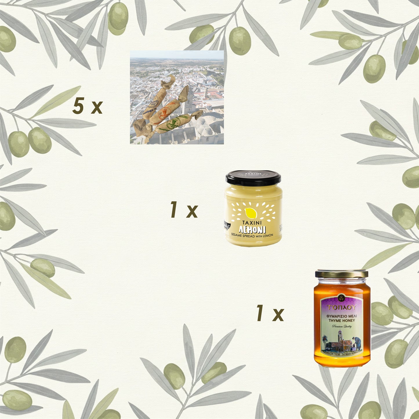 Grüne Delikatessen Geschenkpaket – Handgemachte Alfajores, Premium Tahini & Kretischer Thymianhonig ✨🍯