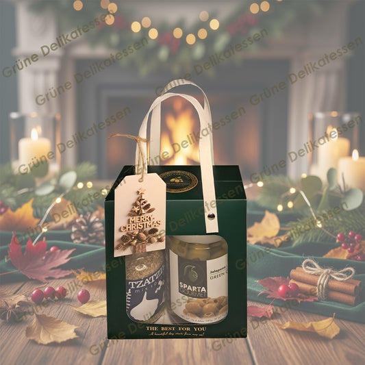 🎁 Mediterranes Genussduo – Jalapeño-Oliven & Tzatziki-Gewürzmix | Grüne Delikatessen