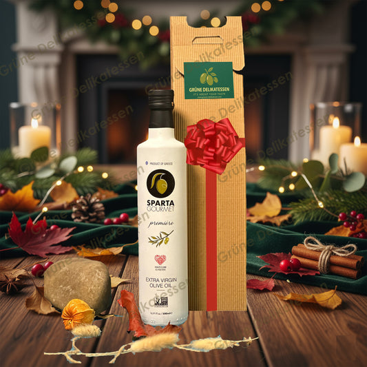 Grüne Delikatessen – Sparta Gourmet Premium Frühernte Olivenöl Geschenkbox | Reines Gold aus Griechenland